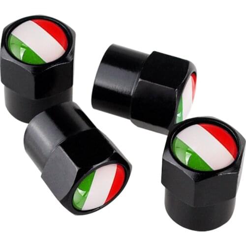 Car Styling Wheel Tire Valves Caps Cover For Italian Flag For Jeep Renegade Alfa Romeo Ford Fiesta Fiat 500 Audi A3 Volkswagen