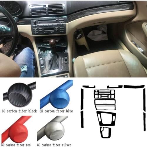 Car-Styling New Car Interior Center Console Color Change Carbon Fiber Molding Sticker Decals For BMW 3 Series E46
