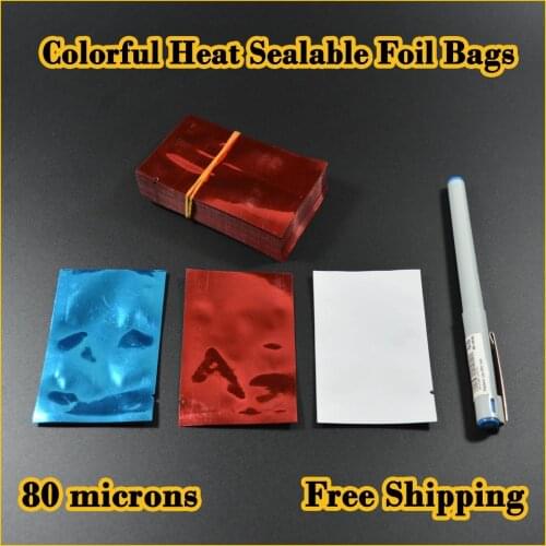 200 pcs 5x8cm (2''X3.1'') Colorful Heat Seal Smell Proof Foil Bags Foil Pouches Food Storage Free Shipping,Smallest Pouches