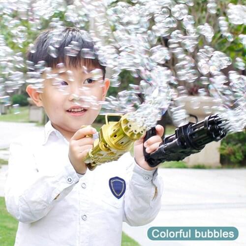 Kids Bath Toys Bubble Gum Machine Toys For Children Plastic Machine Toy Boy Bubbles For Kid Gatling Bubble Machine