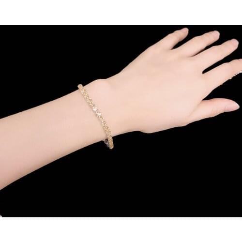 Girl golden sweet romantic bracelet charming fashion rhinestone crystal sparkling crystal bracelet party accessories