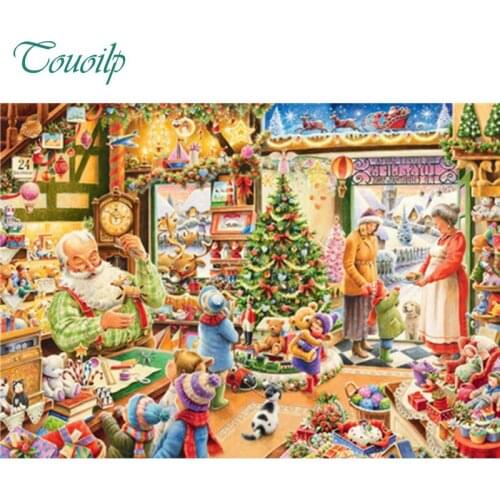 DIY Diamond Painting Cross Stitch Christmas Needlework Home Decor Full Rhinestone Mosaic 5D Diamond Embroidery Santa Claus