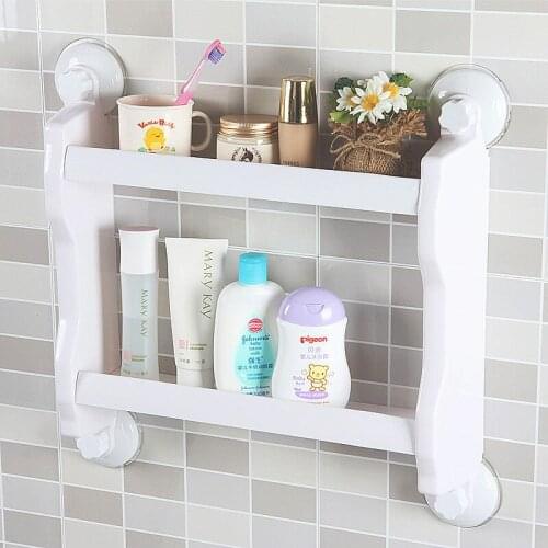 Eco-friendly Plastic Multi-function Suction Cup Organizer Holding Shampoo Toothbrush Razor Sponge Storage for Bathroom Lavatory