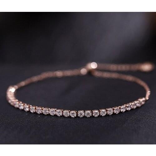 European Round Cut Cubic Zircon Bracelet Romantic Colorful AAA Cubic Zirconia Bride Bangle Bracelet