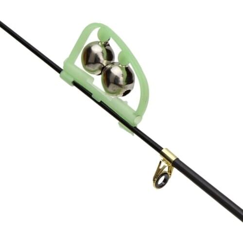 Fluorescent Fishing Rod Pole Tip Clip Twin Bell Alarm Alert Ring Glow In The Dark Fishing Tackle Box Accessory tool