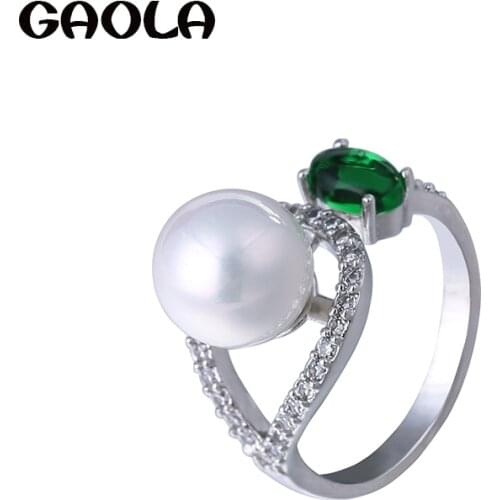 GAOLA New Top Quality Imitation Pearls Ring Open Rings For Women Jewelry Gifts J1682