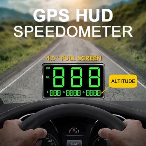 GPS Speedometer Hud Display KM/h MPH Car HUD Head Up Display C60s C80 C90 Large Screen Speed Meter Overspeed Warning