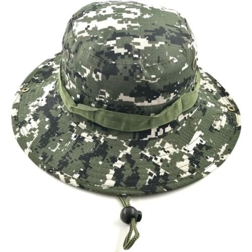 Classic Combat Army Style Bush Jungle Hat Breathable Sunscreen Men Womens Camouflage Military Bucket Hat Hunting Fisherman Hat