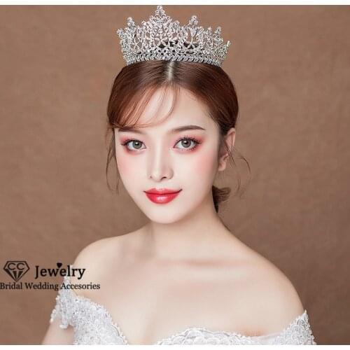CC Crown Headband Bridal Tiara Wedding Hair Accessories for Women Big Crowns High Quality Headwear Party Jewelry CZ Stone HG1266