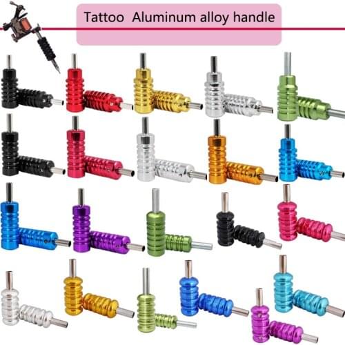 Colorful styles Light Alloy Tattoo Grip Tube for Professional Tattoo Machine Gun silicone Cartridge Grip Part Handle Tattoo Supp