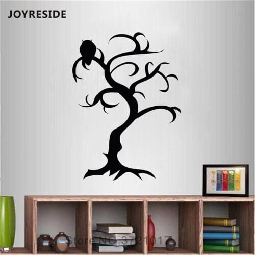 JOYRESIDE Halloween Wall Scary Ghost Tree Bird Decals Vinyl Sticker Home Bedroom Living Room Interior Decoration Art Mural A1502