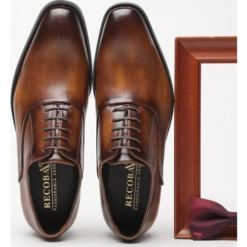 New Japanese 2021 classic formal business leather shoes mens gentleman youth wedding simple single shoes mens leather shoes