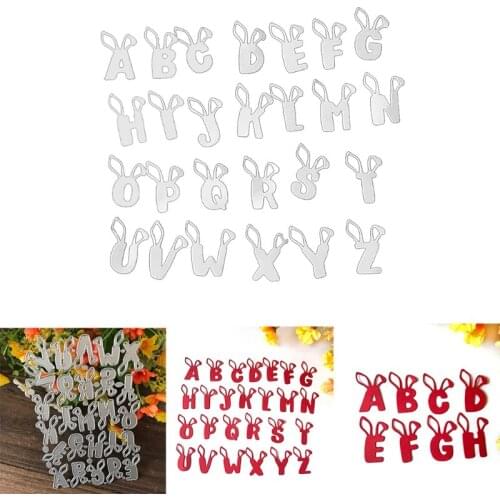 Easter Bunny Uppercase Letter Metal Cutting Dies Stencil Scrapbooking DIY Album Stamp Paper Card Embossing Decoration Craft