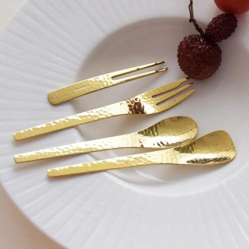 Stainless Steel Tableware Ice cream spoon coffee spoon Cake fork Fruit Fork Dessert Bento Lunches Party Decor flat shovel