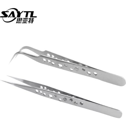 Lectronics Industrial Tweezers Anti-static ESD Curved Straight Tip Precision Stainless Steel Forceps SMD Phone Repair Hand Tool