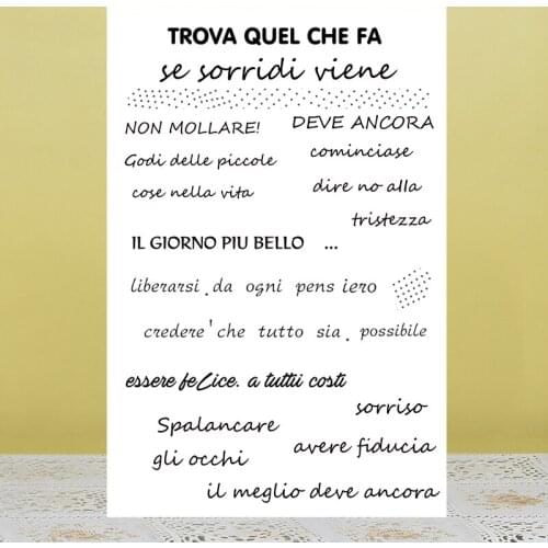 AZSG Italian Language Clear Stamps For Scrapbooking DIY Card Making Album Silicone Decoration Crafts
