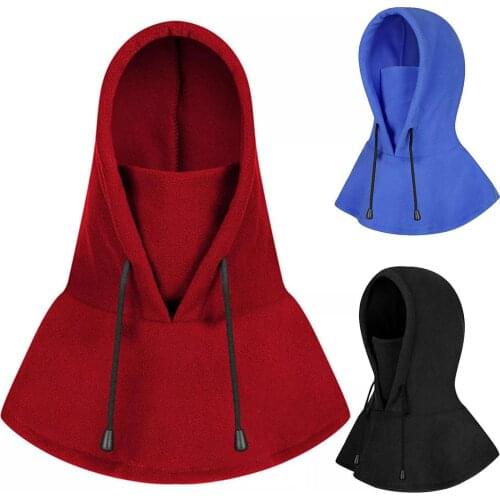 Solid Color Winter Windproof Helmet Cap Outdoor Cap Cycling Bib Cold Padded Hood Warm Hat Neck Warmer Helmet Hat
