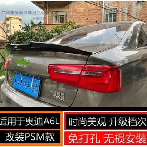 For Audi a6 psm style high quality Carbon Fiber rear boot Wing Spoiler Rear Roof Spoiler Wing Trunk Lip Boot Cover