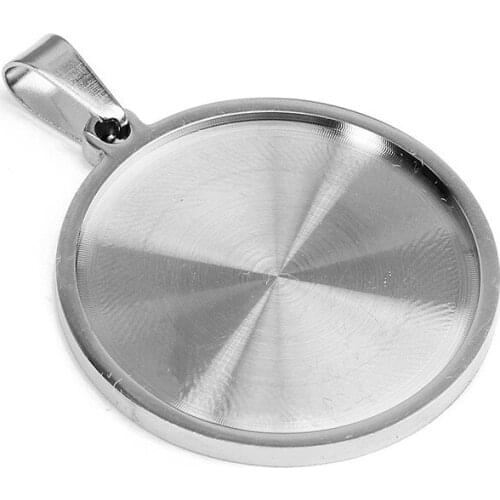 Beadsnice ID38405smt4 Thick Pendant Base Stainless Steel Round Bezel Blanks 25mm Accessories Bail Wholesale Loop Fashion Tray