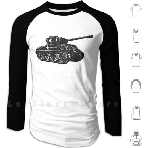 M4a3e2 Sherman Jumbo Hoodie Long Sleeve M4 Sherman Medium Tank William Tecumseh Sherman Primary Tank World War 2