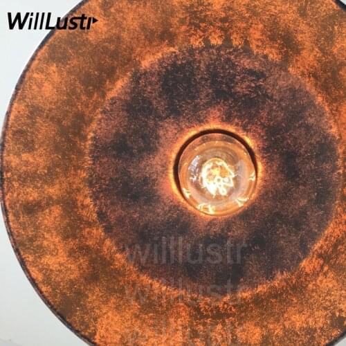 Vintage rust iron pendant lamp American Industrial loft hotel bar cafe restaurant dinning room Edison retro suspension light