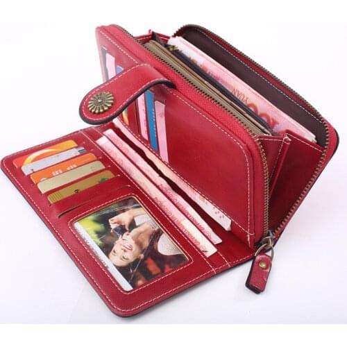 Vintage Woman Wallet Clutch Wallet Zipper Female Multifunction Women Luxury Credit Phone Card Holder Coin Purses For Girls
