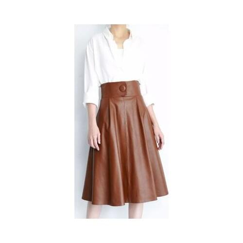 Top brand Fashion 2020 New Genuine Sheep Leather Skirt E47 high quality