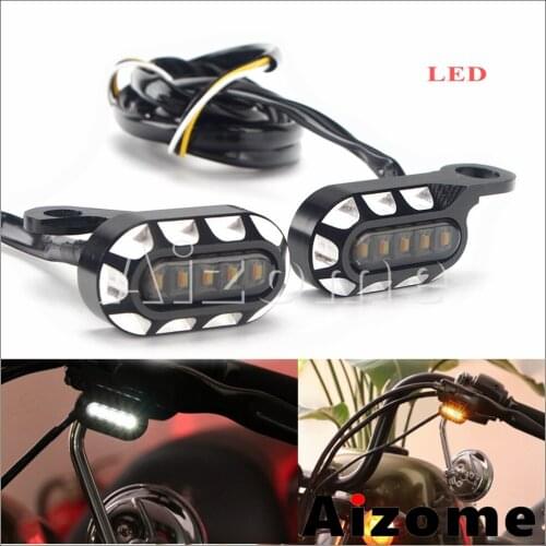 Motorcycle Amber LED Mini Turn Signal White Running Lights For Harley Sportster XL SuperLow Iron Forty-Eight Seventy-Two 04-2020