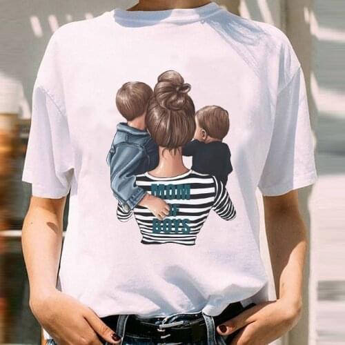 Women Graphic 90s Happy Sweet Boy Cute Son Fashion Mom Mama Mother Cartoon Print Female Clothes Tops Tees Tshirt T-Shirt