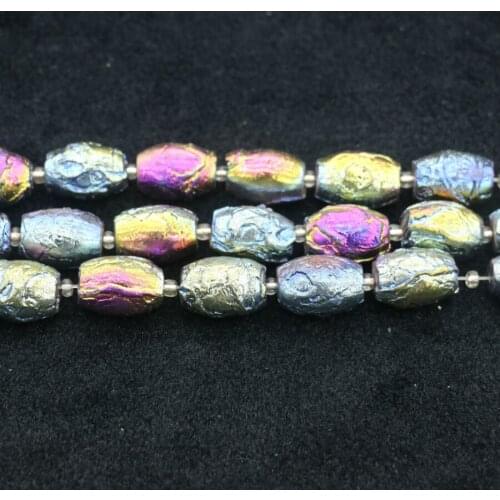 13*18mm Titanium Champagne Nugget Stone for Women Necklace Point Pendant, Full Strand Finding Beads Accessories Jewelry Making