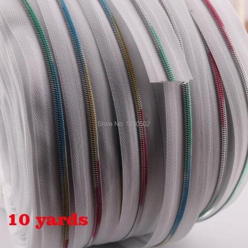 10Yards 3# rainbow Color Nylon Teeth Zippers Beautiful zipper for bags shoes garment luggage sewing Accessories