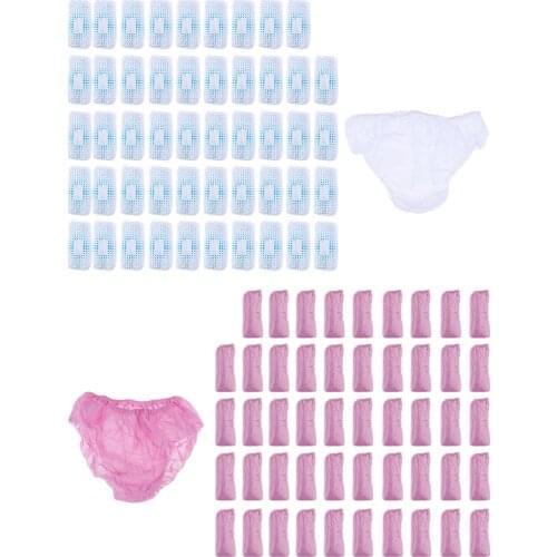100 Packs Women Disposable Panties Briefs For Salon Beauty Spa Travel White+Pink