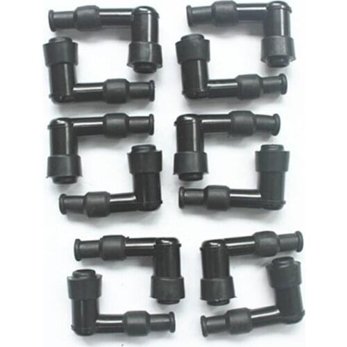 12pcs/lot 90 degree Spark Plug Cap 90 degree w/ Rubber with Resistance Boot Motorcycle for Honda 70 90 110 125 140 150 160CC ATV