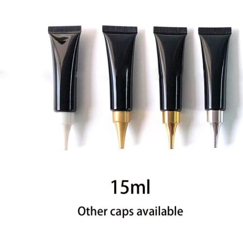 15g Empty Cosmetic Container 15ml Refillable Black Plastic Squeeze Bottle Makeup Foundation Essence Cream Soft Tube 10pcs