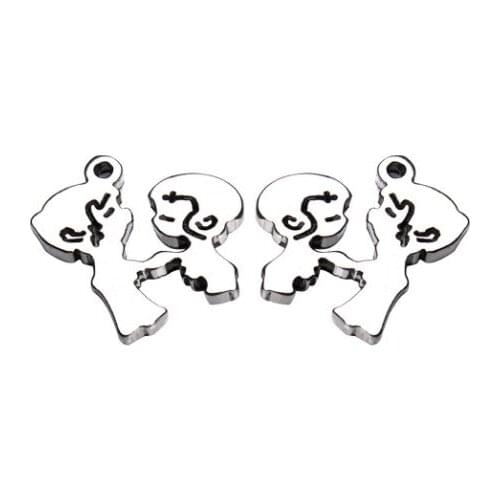 30pcs/lot love 11mm girl boy Connector Metal Alloy Pendant For DIY bracelet Jewelry Making dfg3s