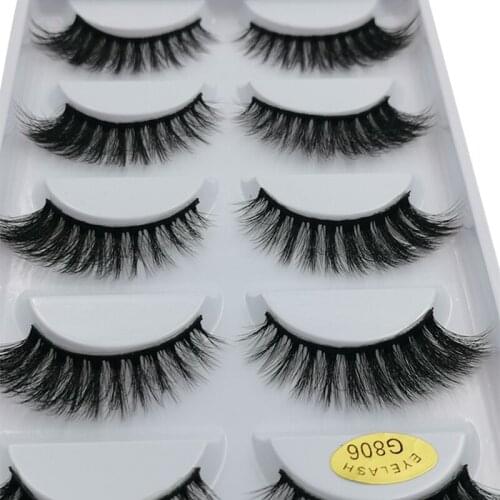 5pairs/box 100% thick 3d mink lashes handmade false eyelashes natural mink eyelashes for makeups mink cilios lashes maquillaje