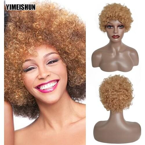 Afro Kinky Curly Wigs Short Pixie Cut Curly Wig Human Hair Wigs For Black Women Brazililian Remy Wig Full Machine Wigs