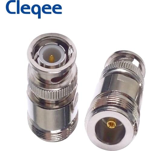 Cleqee 1PC BNC Male Plug to N Type Female Jack RF Coax Connector Antenna Radio Adapter Straight Type C20070