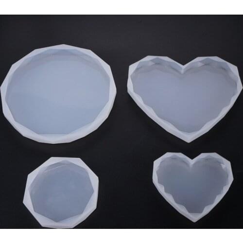 DIY Crystal Epoxy Round Love Pendant Silicone Tray Mold Decoration Tray Mold For Resin Handmade Making 2021 hot