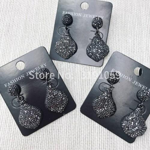 European and American new long style drip temperament earrings with rhinestones made from rhinestones