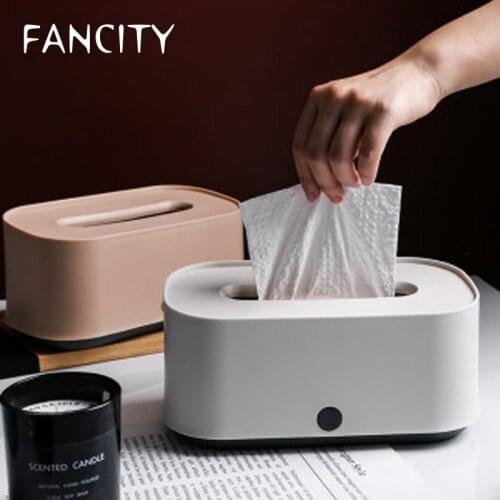 FANCITY Pure color Nordic ins tissue box home living room creative drawer box bedroom modern minimalist storage household goods