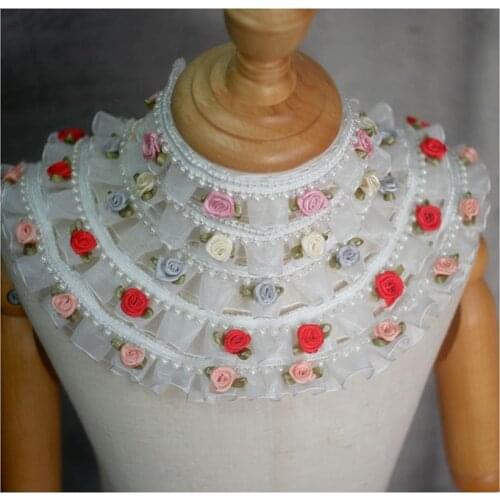 Exquisite rhinestone 3D lace wide DIY handmade jewelry headscarf childrens clothing materials accessories lace
