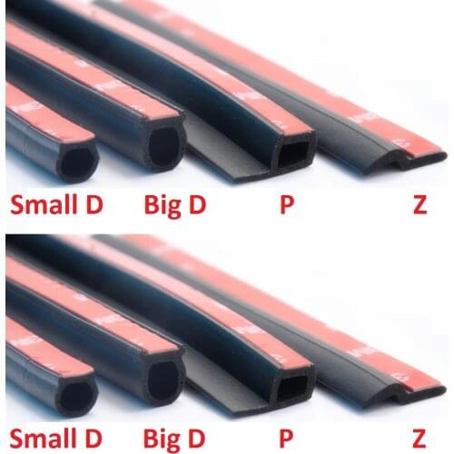2Meter D Z P B Type 3M Adhesive Car Rubber Seal Sound Insulation Weatherstrip Edge Trim Noise Insulation Car Door Sealing Strip