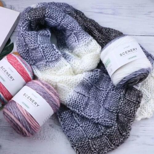 Merino wool worsted woolen blanket with natural wool yarn crochet yarn blended 100g/pc yarn for knitting Mixed color cake line