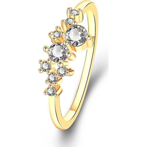 Fashion Rings 925 Silver Jewelry with Zircon Gemstone Gold Color Finger Ring for Women Wedding Party Gift Accessories Wholesale