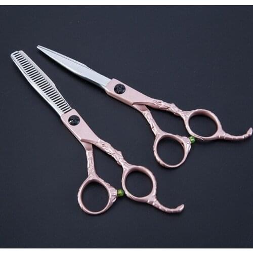 Customize professional 6 inch golden Scorpion hair scissors bag thinning barber cutting scissor shears hairdressing scissors set