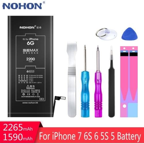 NOHON Phone Battery For iPhone 6 6S 7 5 5S 5C iPhone6 iPhone7 iPhone5 High Capacity Batteries Lithium Polymer Bateria Free Tools