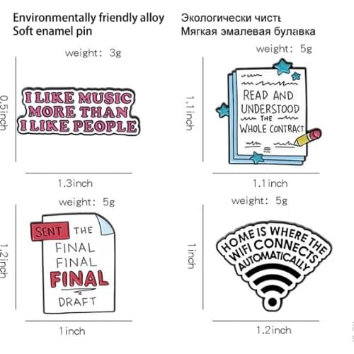 New 20Pcs Cartoon Letter WiFi signal of personality tag Alloy Brooch Badge Lapel Pin Action Figure Toy