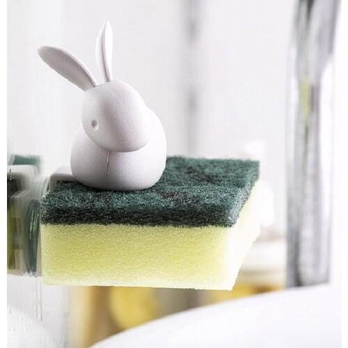 New Creative Rabbit Hundred Cleaning Cloth Storage Rack Kitchen Sink Sponge Wipe Storage Exquisite Packaging