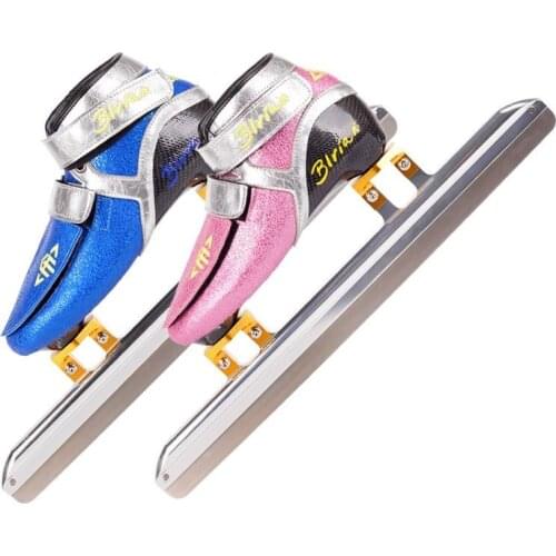 New Arrival Professional Fixed Track Ice Blade Skates Shoes with blue pink Ice Skates Shoes 380mm 410mm 430mm 62 Knife Inline